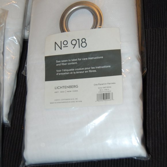 5  White Curtain Panels With Silver -Lichtenberg No. 908  59" x 84"  New in Pkg. - Picture 2 of 10